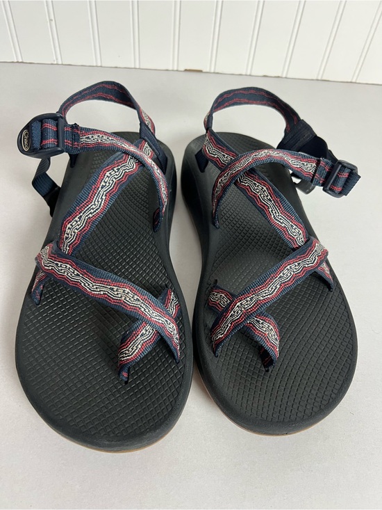 Chaco Navy Sandals with Red and White Patterned Straps main image 7